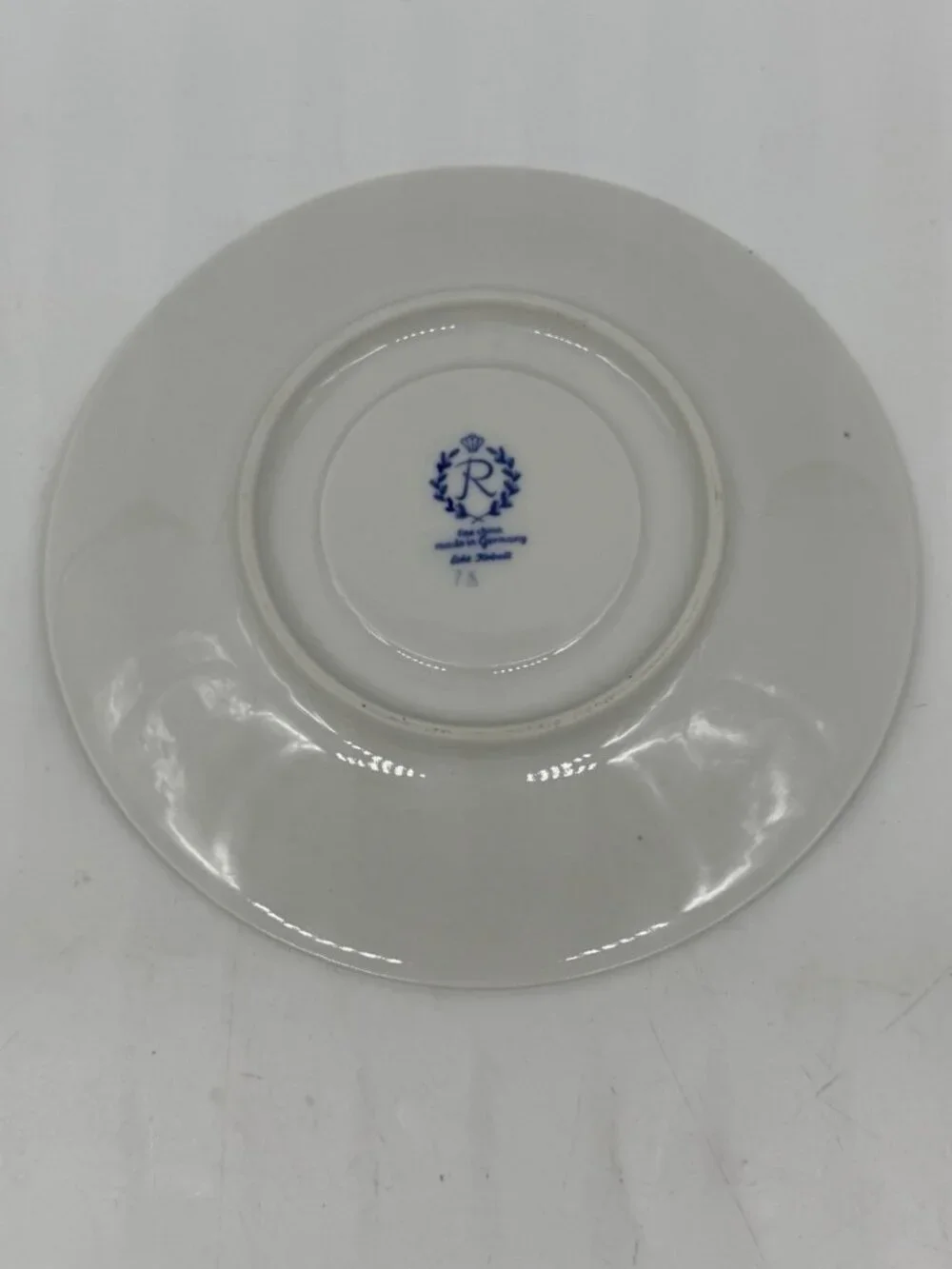 Vintage German Reichenbach Cobalt 24k Gold Leaf & Vine Overlay Teacup Saucer